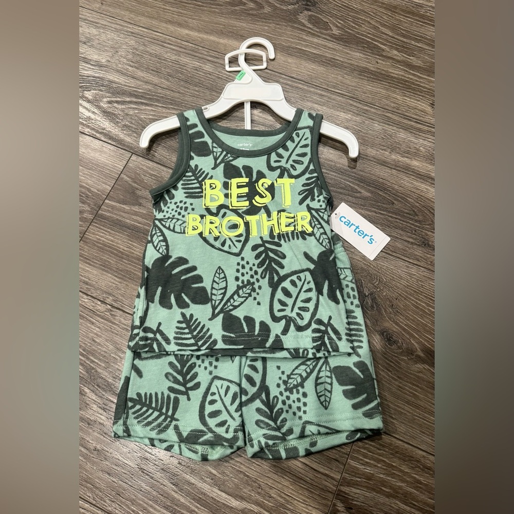 Carter's Green Tropical Leaf Tank Top